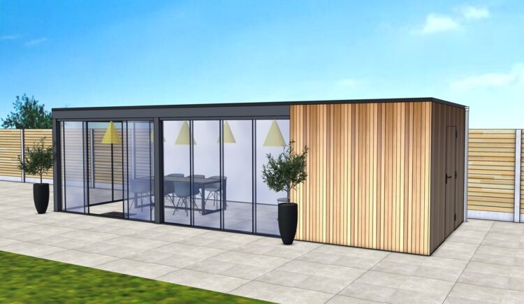Moderne tuinkamer 9 x 3,5 meter